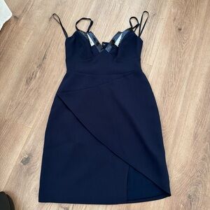 BCBGMaxAzria Asymmetrical Midnight Blue Dress
